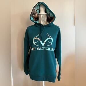Realtree Dark Teal Sweatshirt with Camo Hood